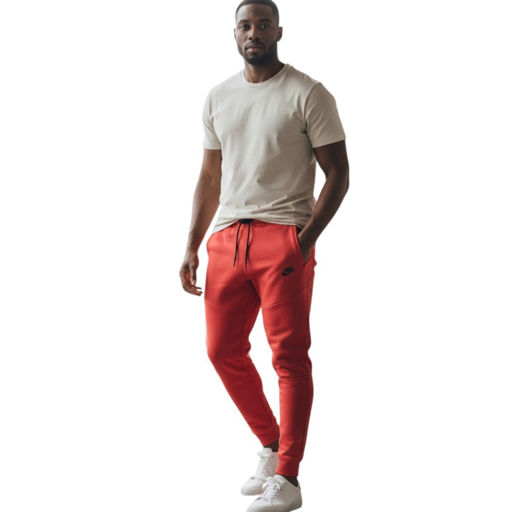 NIKE Tech Jogger Sweatpants Red Pants Size Large Waist 34"